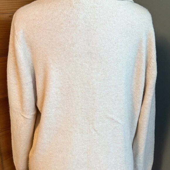 LOFT Cream Colored Cowl Neck Sweater with Button Details - XL - Picture 3 of 5